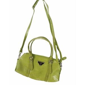 Small Sized Vintage Y2K Green Faux Crocodile Purse